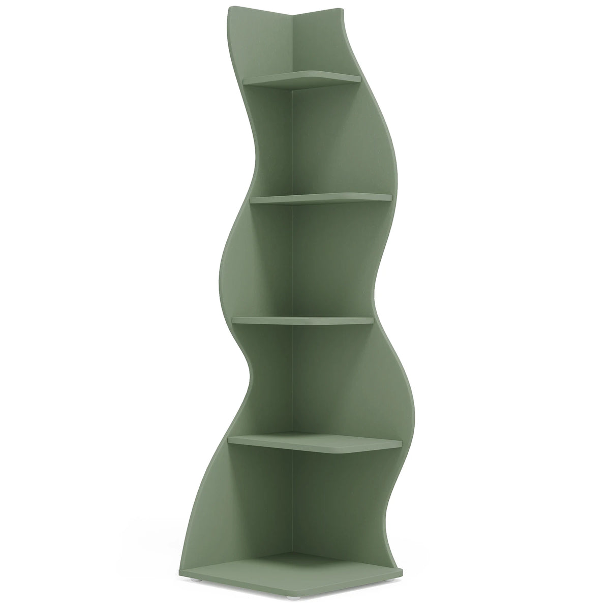 Tribesigns Modern Five Tier Wooden Corner Bookshelf Plant Stand