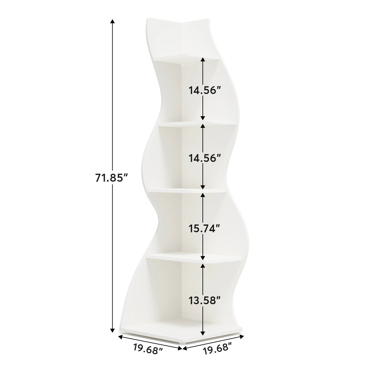 Tribesigns Modern Five Tier Wooden Corner Bookshelf Plant Stand