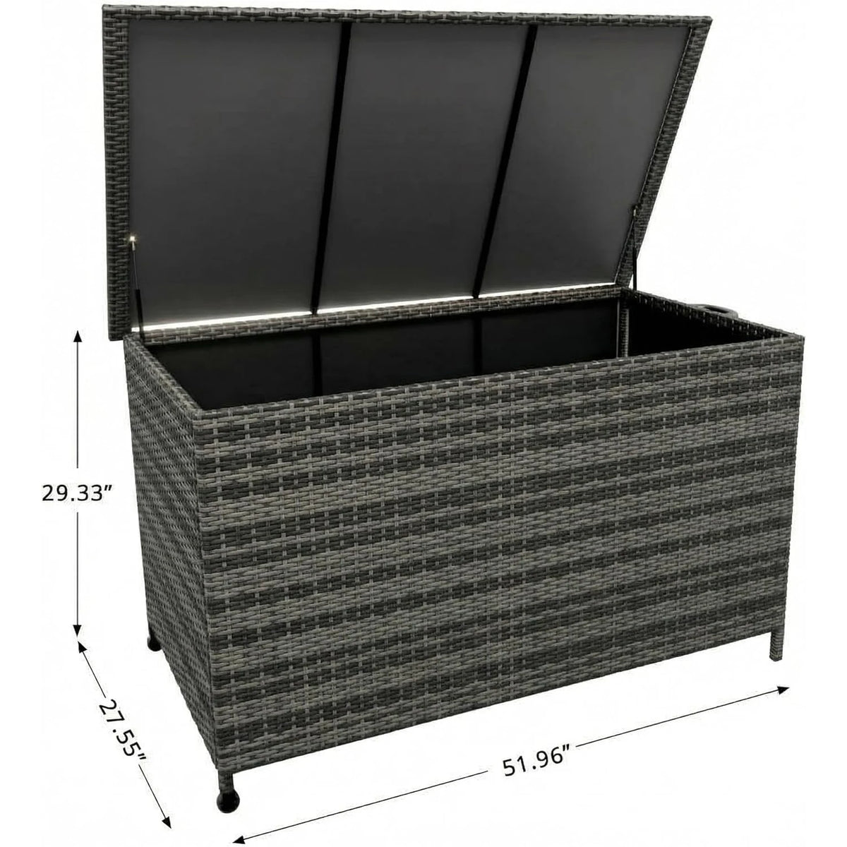 HiMISS Outdoor Waterproof Wicker Patio Storage Trunk With Steel Frame