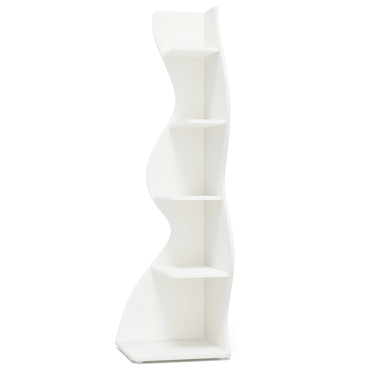 Tribesigns Modern Five Tier Wooden Corner Bookshelf Plant Stand