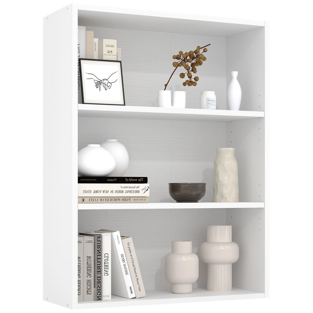 JHK Modern 4 Tier Wooden Bookcase For Living Room Furniture