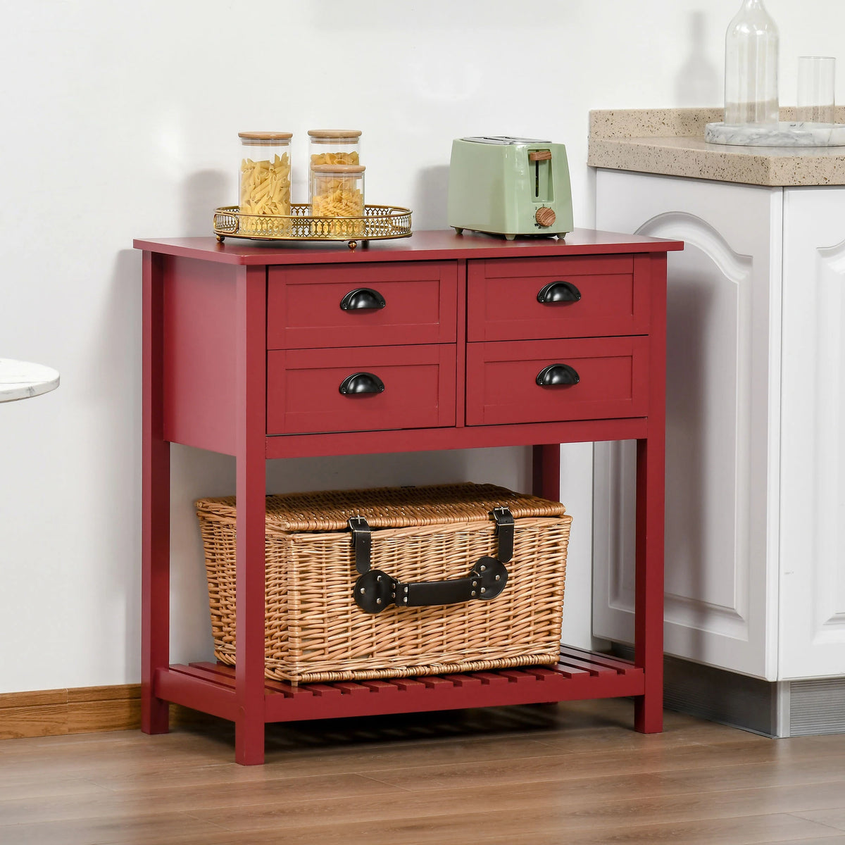 HOMCOM Modern Sideboard Buffet Cabinet With Storage Drawers