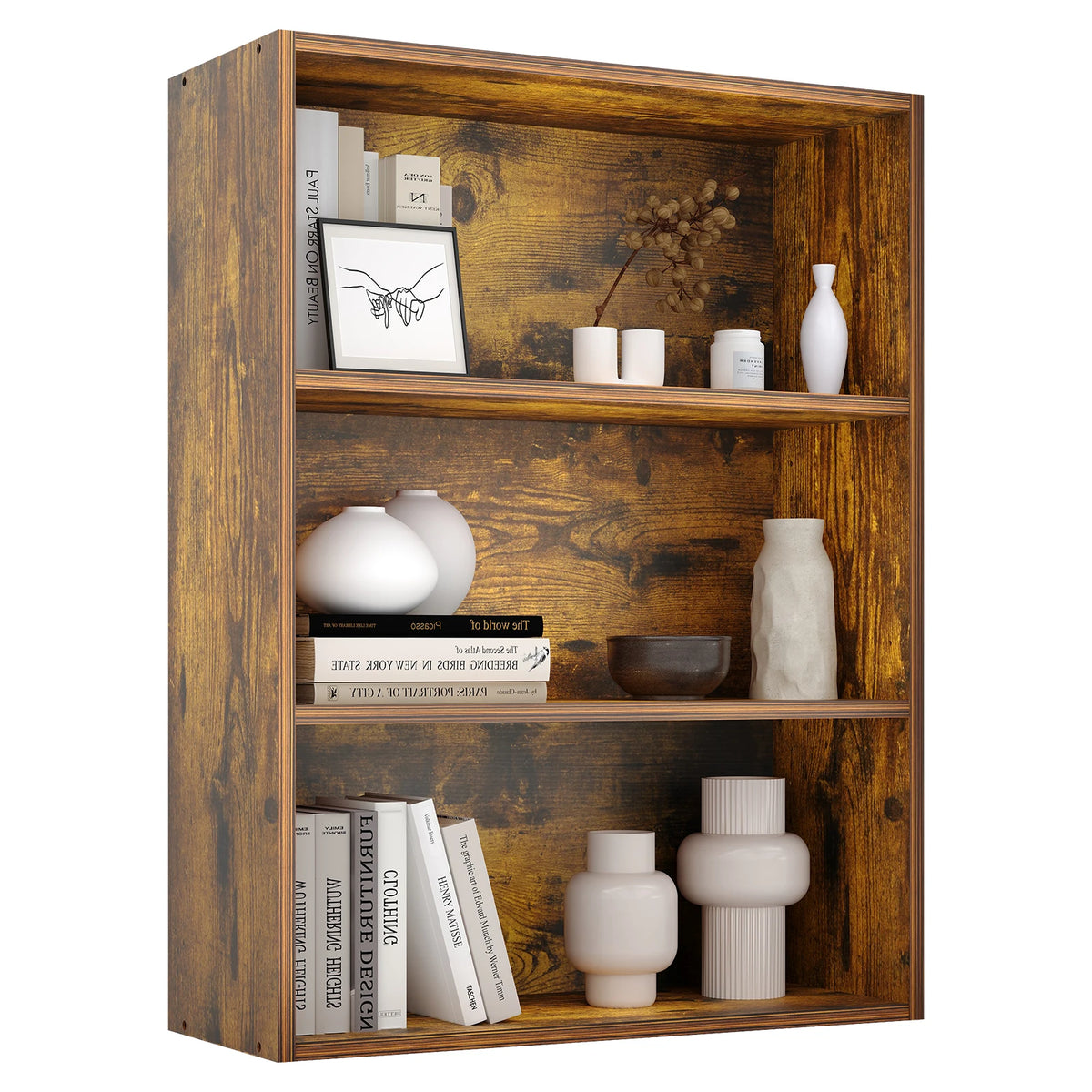 JHK Modern 4 Tier Wooden Bookcase For Living Room Furniture