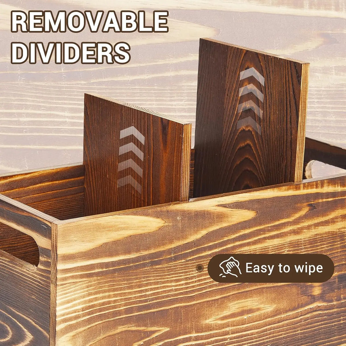 Garvee Rustic Wood Utensil Holder Caddy Kitchen Countertop Organizer