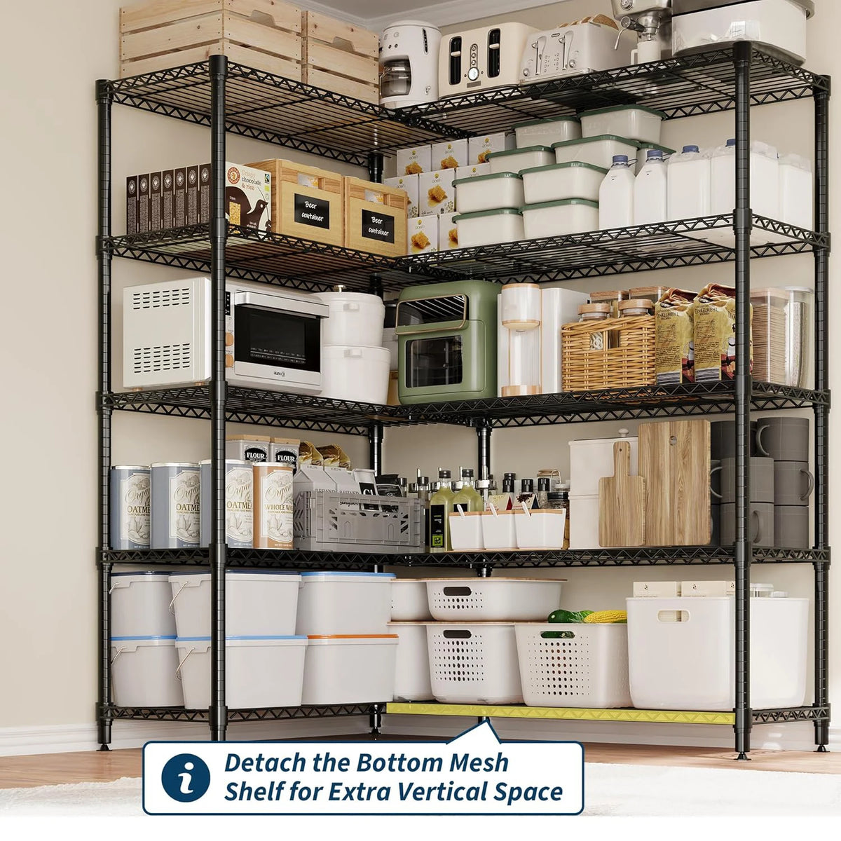 Twister Foldable Metal Storage Shelves Heavy Duty Pantry Kitchen Garage