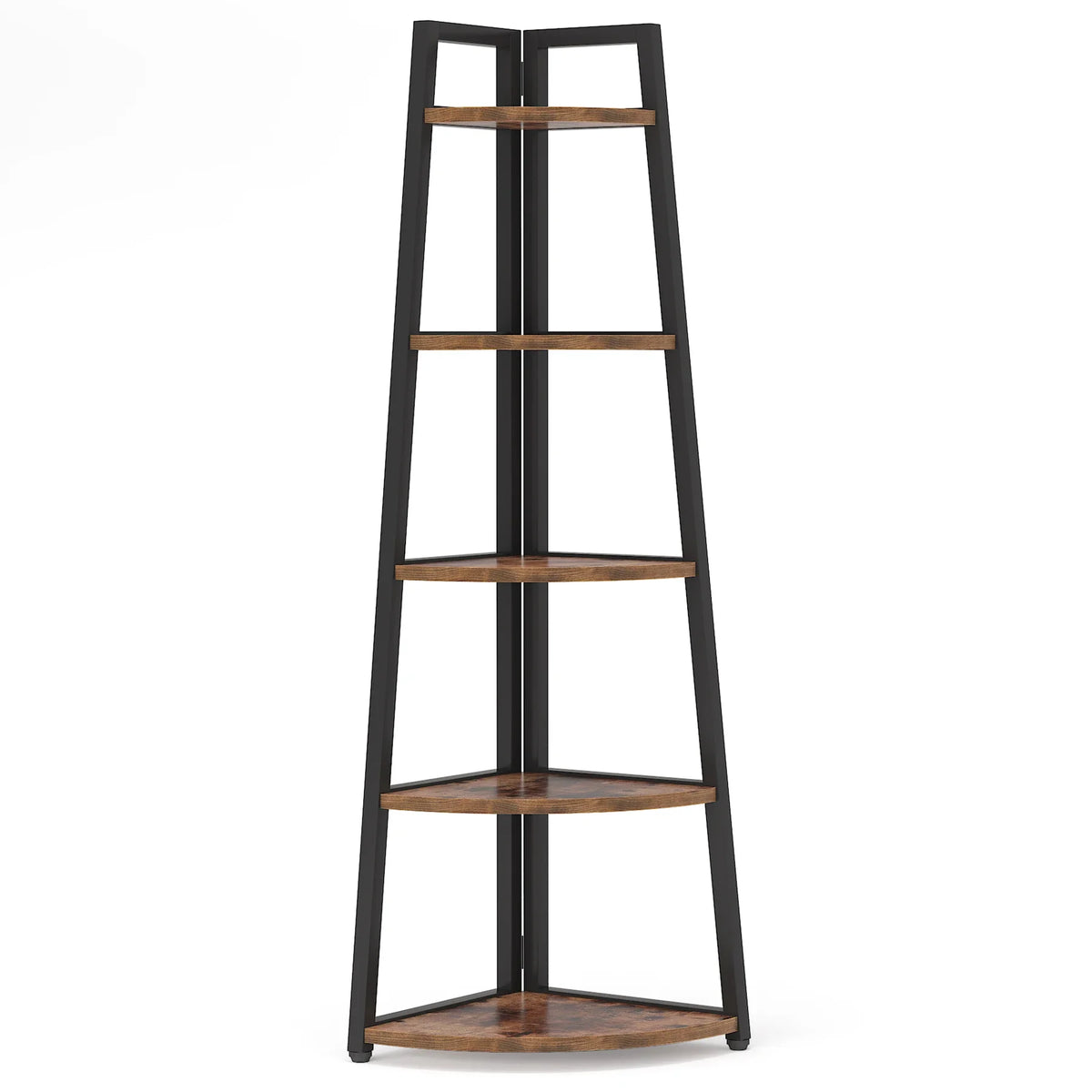 Tribesigns Five Tier Corner Wood Bookcase Modern Shelf Rack